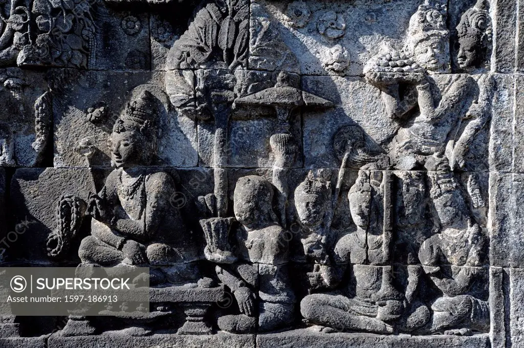 Asia, Indonesia, Java, Borobudur, Buddhism, temple, culture, detail, relief, art, skill, figures