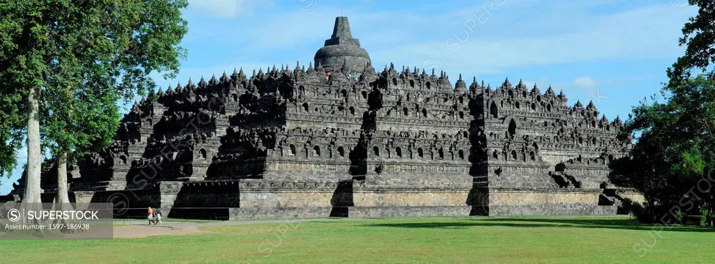 Asia, Indonesia, Java, Borobudur, Buddhism, temple, culture, Stupa, meadow
