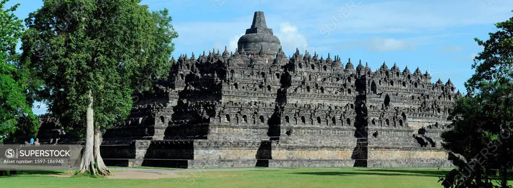 Asia, Indonesia, Java, Borobudur, Buddhism, temple, culture, Stupa, meadow