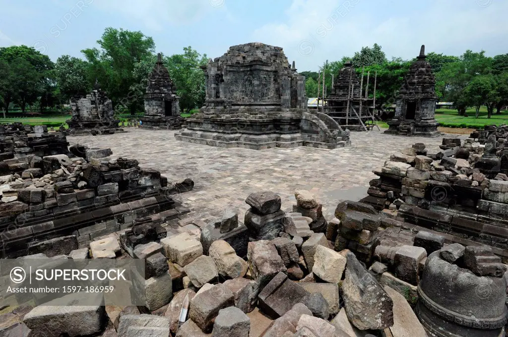 Asia, Indonesia, Java, Prambanan, Hinduism, Lumbung, temple, stones, ruins
