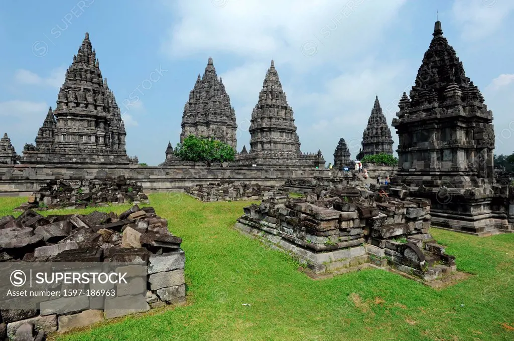 Asia, Indonesia, Java, Prambanan, Hinduism, towers, temples, stones