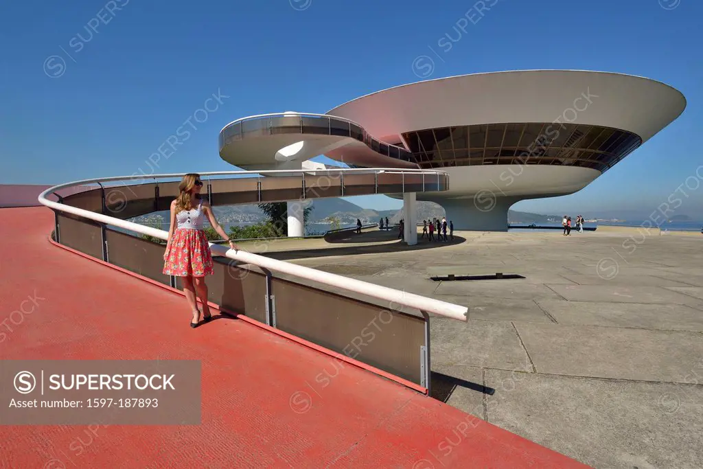South America, Latin America, Brazil, Rio, Rio de Janeiro, city, Rio, MAC Niteroi, Oscar Niemeyer, Baia de Guanabara, Concrete, Contemporary Art Museu...