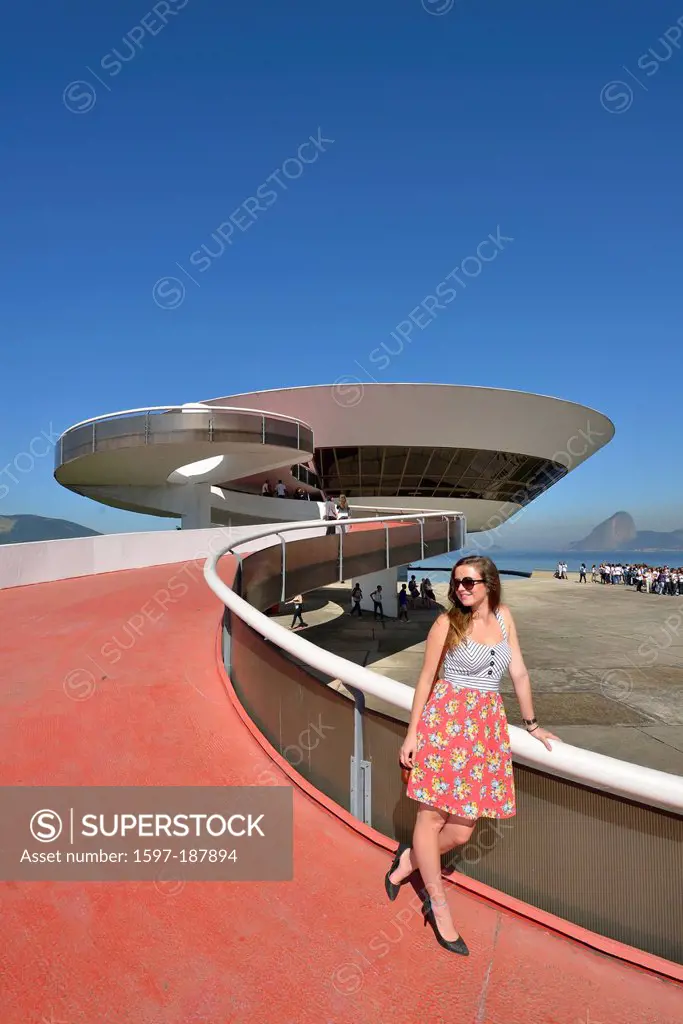 South America, Latin America, Brazil, Rio, Rio de Janeiro, city, Rio, MAC Niteroi, Oscar Niemeyer, Baia de Guanabara, Concrete, Contemporary Art Museu...