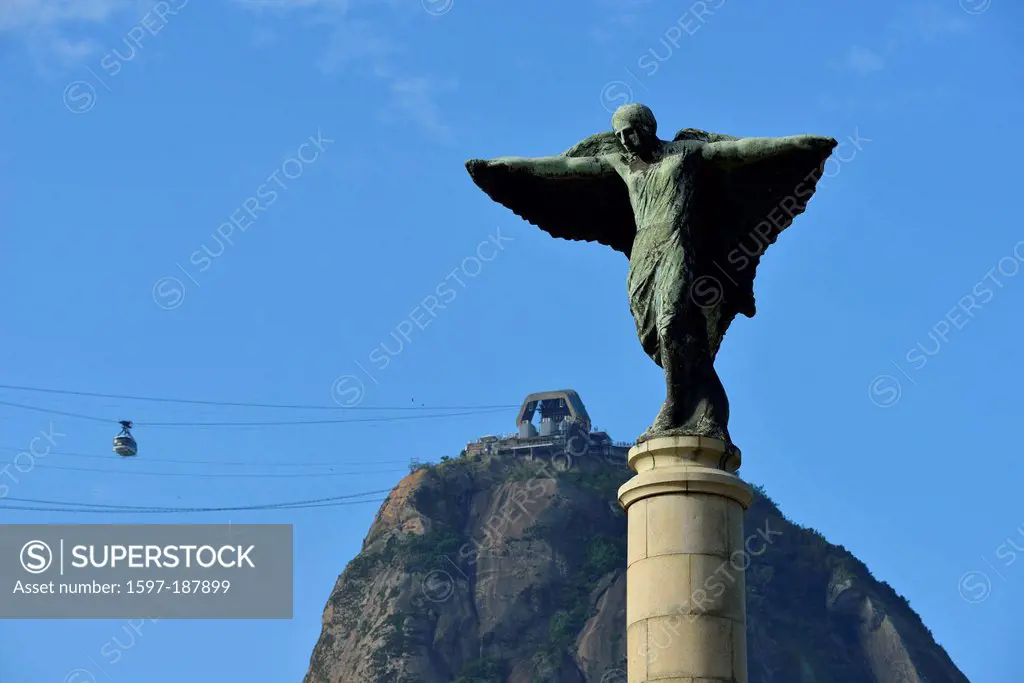 South America, Latin America, Rio, Rio de Janeiro, city, Sugar Loaf, mountain, cable car, monument, column