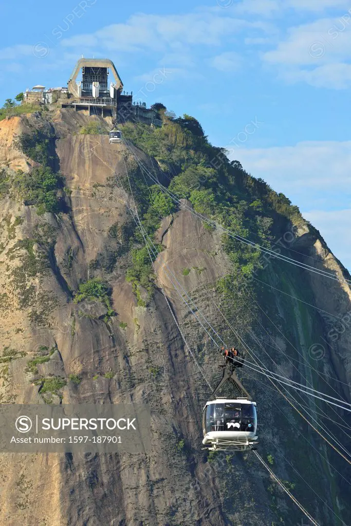 South America, Latin America, Rio, Rio de Janeiro, city, Sugar Loaf, mountain, cable car, gondola, transportation