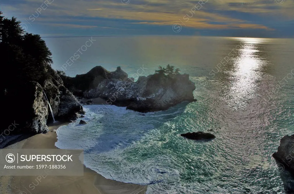 McWay Falls, Julia Pfeiffer Burns, sea, coast, landscape, State Park, USA, United States, America, California,