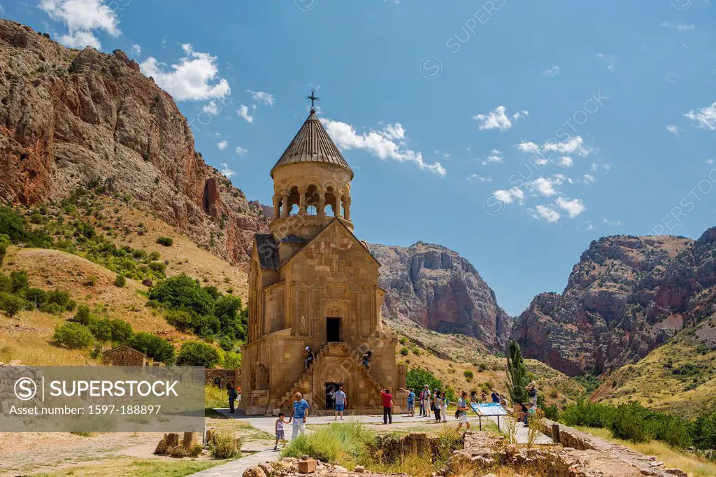 Armenia, South Caucasus, Caucasus, Eurasia, Noravank, Region, Vayots Dzor, architecture, history, historical, monastery, religion, orthodox, red, reli...
