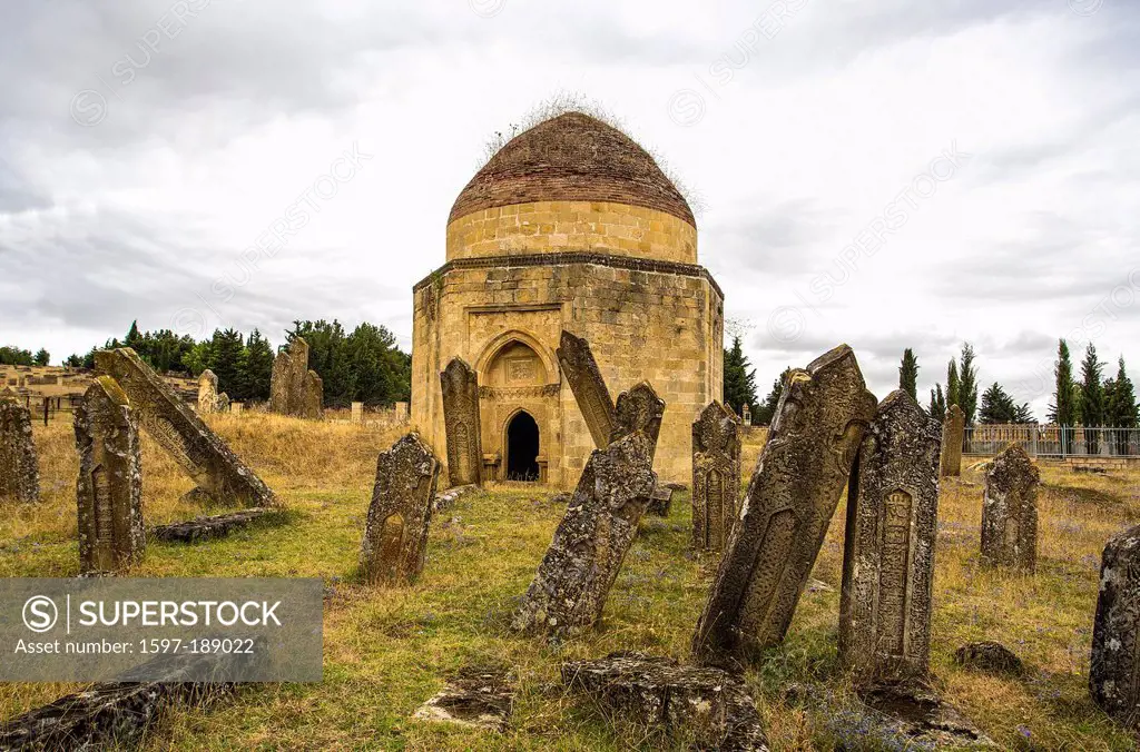 Azerbaijan, Caucasus, Eurasia, Mausoleum, Shamakhi, Yeddi Gumbez, cemetery, city, famous, graves, history