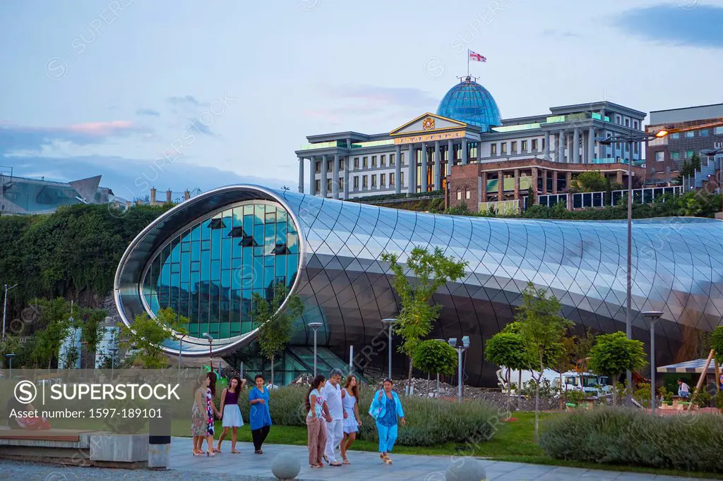 Tbilisi, architecture, city, downtown, Georgia, Caucasus, Eurasia, house, new, opera, park, pedestrian, president, residence, sunset, touristic, trave...