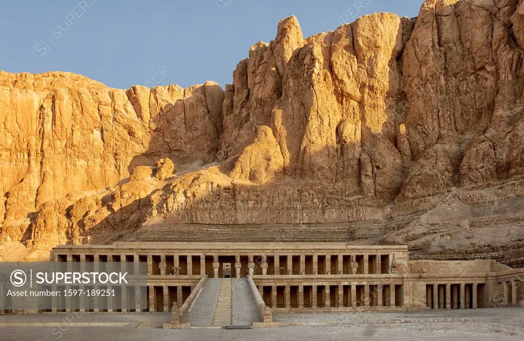 Africa, Middle East, Egypt, Temple, historic, Hatshepsut, Archaeological, West Bank, Thebes, Luxor, mausoleum, cliff