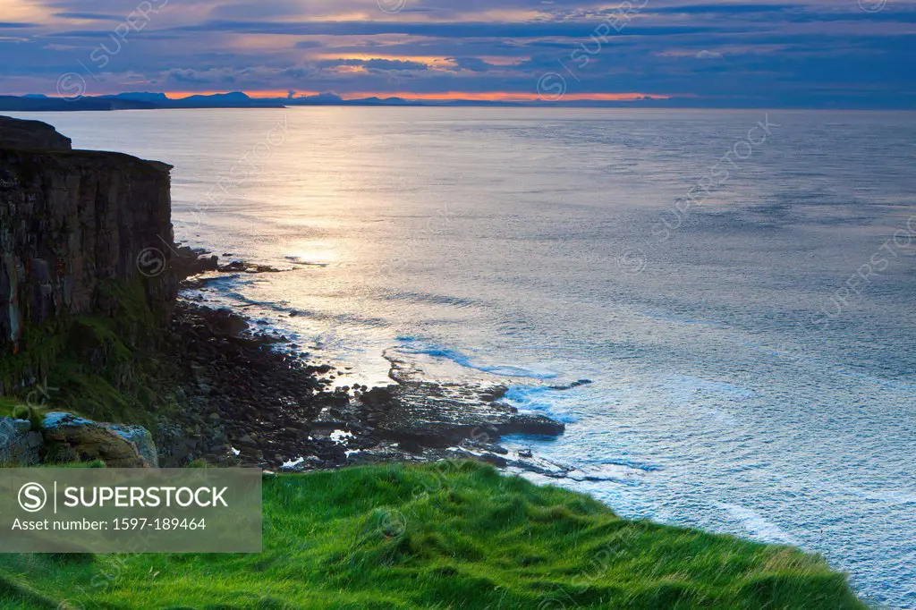 Dunnet Bay, Great Britain, Europe, Scotland, sea, coast, clouds, evening, mood,