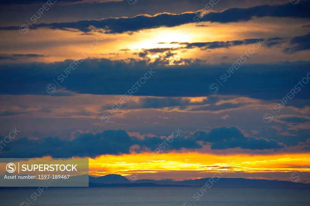 Dunnet Bay, Great Britain, Europe, Scotland, sea, coast, clouds, evening, mood,
