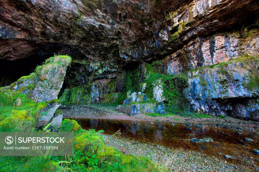 Smoo Cave, Great Britain, Europe, Scotland, rock, cliff, cave entrance