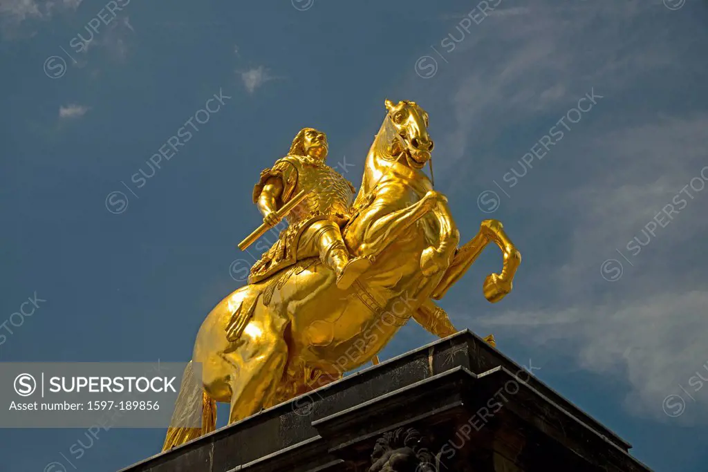 August, strong, monument, German, Germany, Dresden, Europe, figure, free state, history, golden, ruler, historical, king, art, nobody, monarchy, East ...