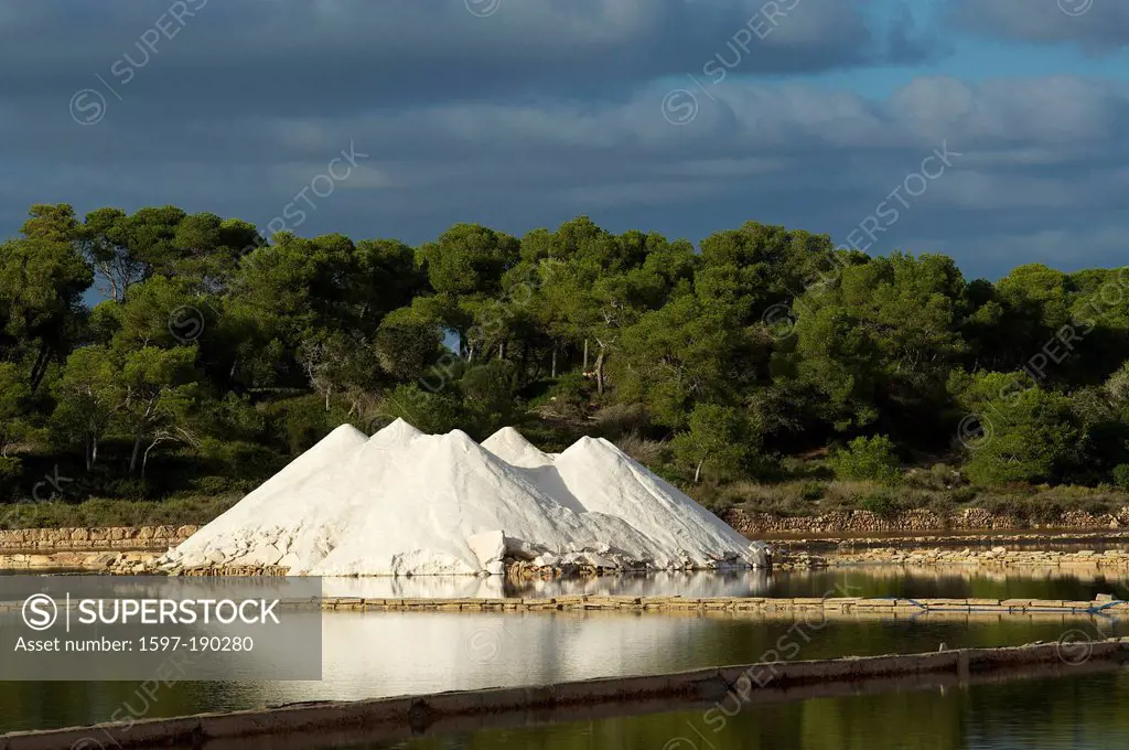 Balearic Islands, Majorca, Spain, Europe, saltwork, salt production, Colonia Sant Jordi, outside, nobody,
