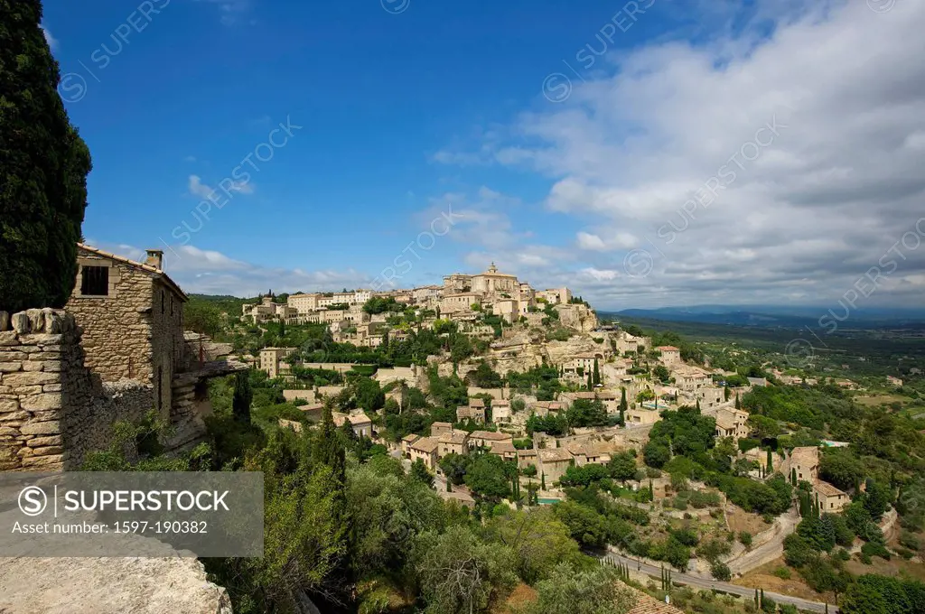 France, Europe, Provence, South of France, mountain village, village, outside, day, nobody, Gordes, place of interest