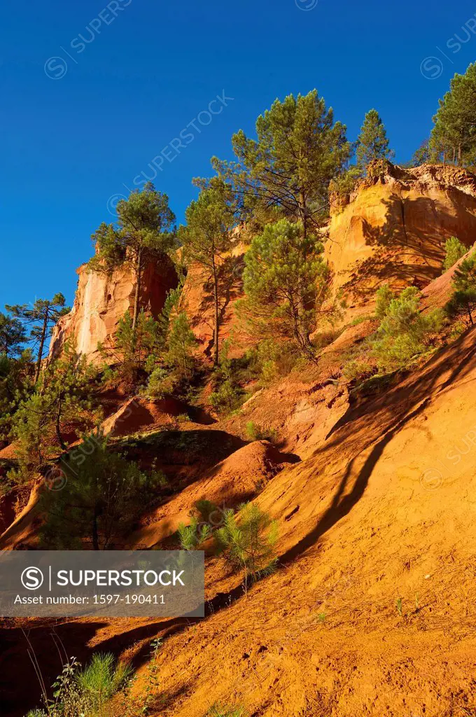 France, Europe, Provence, South of France, Roussillon, ochre, rock, place of interest, nature, outside, day, nobody,