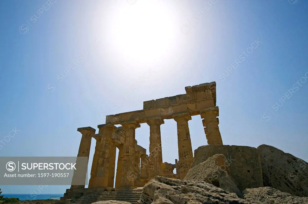 Sicily, Italy, South Italy, Europe, island, temple of, Hera, Selinunt, temple, architecture, building, construction, history, historical, historical, ...