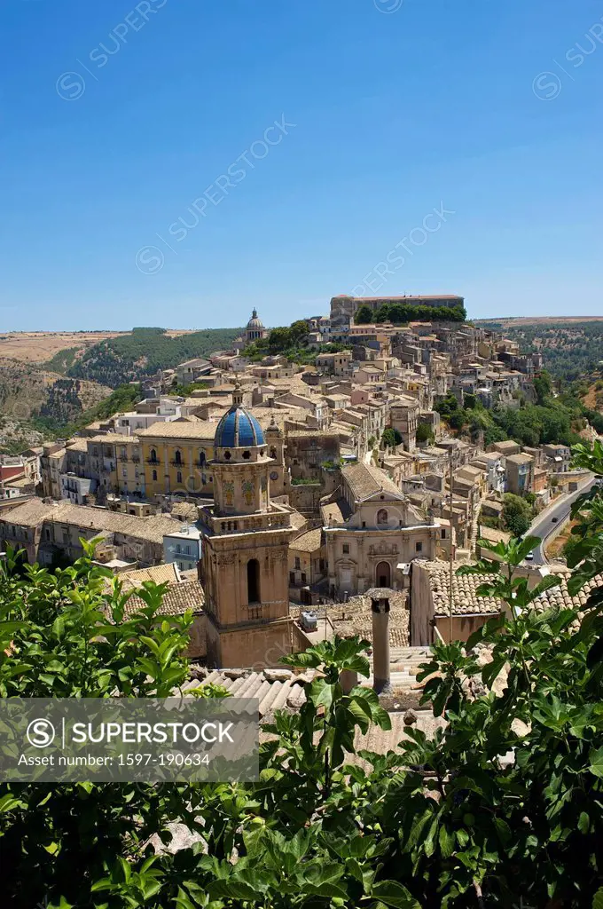 Italy, Sicily, South Italy, Europe, island, Ragusa Ibla, Val di Noto, view, town, city, outside, day, nobody,