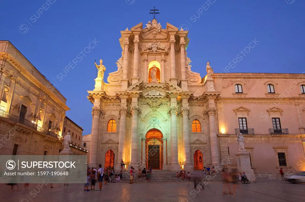 Italy, Sicily, South Italy, Europe, island, Santa Maria delle Colonne, cathedral, dome, cathedral, architecture, building, construction, church, relig...