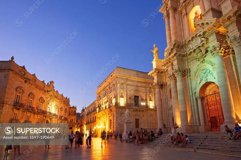 Sicily, Italy, South Italy, Europe, island, Santa Maria delle Colonne, cathedral, dome, cathedral, architecture, building, construction, church, relig...