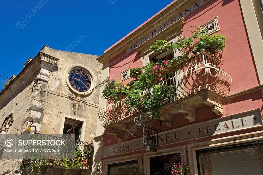 Sicily, Italy, South Italy, Europe, island, building facade, facade, house, home, architecture, Taormina, outside, day, nobody,