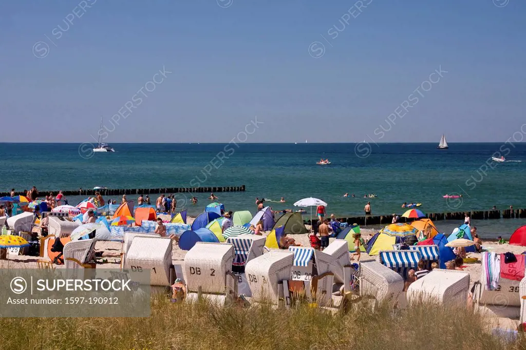 Germany, Europe, Kühlungsborn, Mecklenburg-West Pomerania, Baltic, resort, coast, beach, seashore, Baltic Sea, seaside resort, beach, seashore,