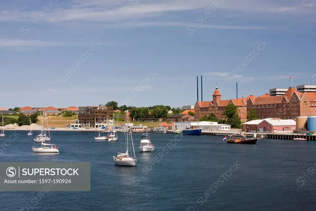 Boats, town, city, Denmark, Danish, Europe, harbours, ports, harbour, port, nobody, Sonderborg,