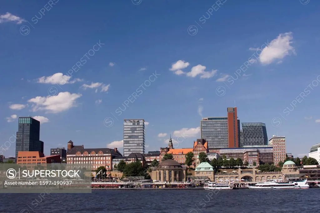 Harbour, Port, Hamburg, Saint Pauli, jetties, gangplanks, Hamburg, Germany, Europe, Elbe, town, city, ships,