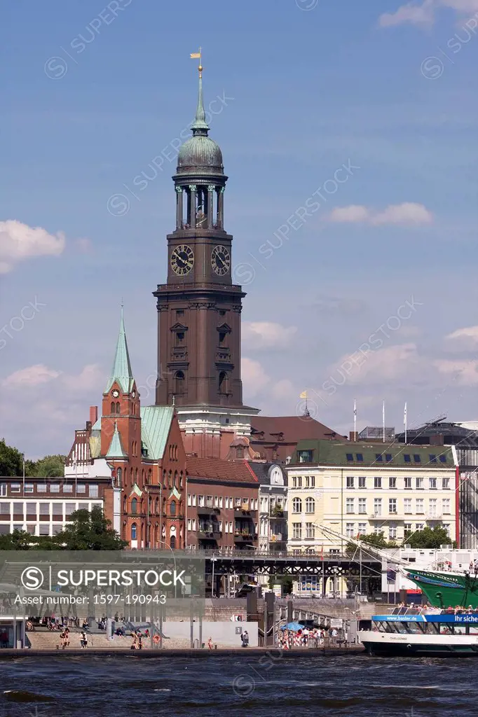 Harbour, Port, Hamburg, Saint Pauli, jetties, gangplanks, Hamburg, Germany, Europe, Elbe, town, city, ships,