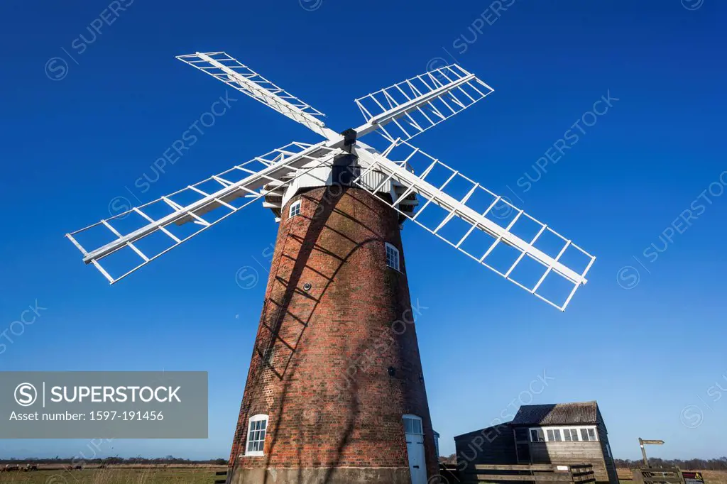 UK, United Kingdom, Europe, Great Britain, Britain, England, East Anglia, Norfolk, Norfolk Broads, Horsey, Horsey Wind pump, Windmill, Windmills