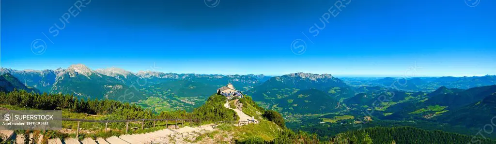 Bavaria, Germany, Upper Bavaria, Berchtesgaden country, Berchtesgaden, Kehlstein, house, summit, peak, Untersberg, Hochstaufen, Zwiesel, Lattengebirge...