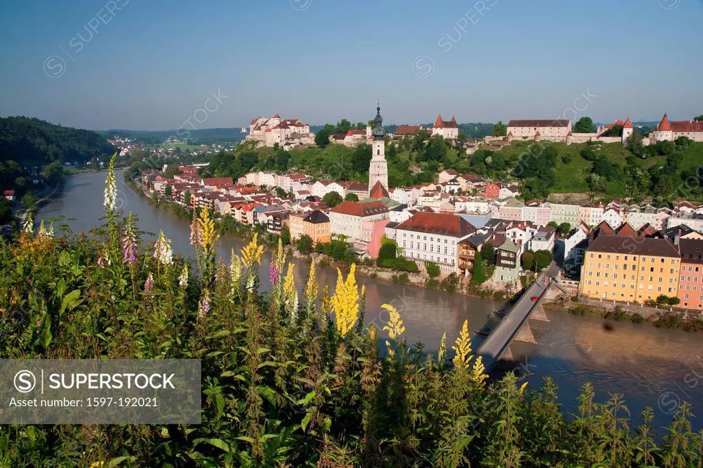 Germany, Bavaria, Germany, Burghausen, Altötting, house, home, building, construction, historical, old, Burghausen, castle, town, city, Old Town, rive...