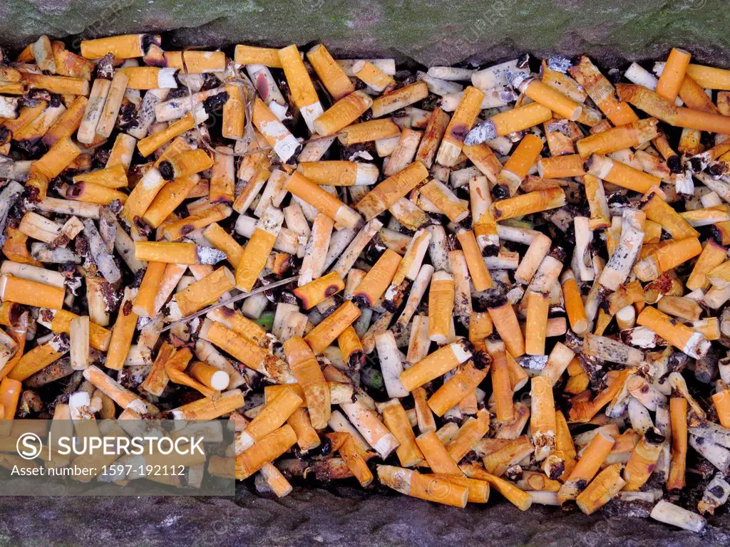 Cigarettes, springs, stump, cinder, addiction, rubbish, waste, addiction means, arranged, health,