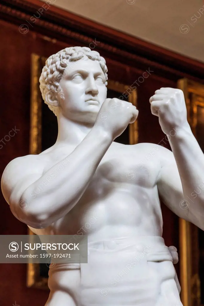 UK, United Kingdom, Europe, Great Britain, Britain, England, West Sussex, Petworth, Petworth House, historical, Statue, Marble, Pugilist, Boxer, Boxin...