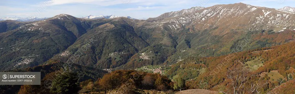 Switzerland, Ticino, Colla, valley, mountains, autumn