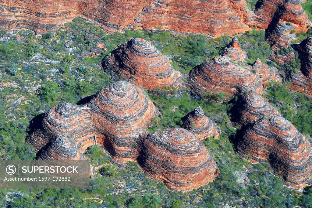 Australia, Bungle Bungle, cliff, rock, Purnululu, national park, Western Australia, aerial, view, cliff formation, round,