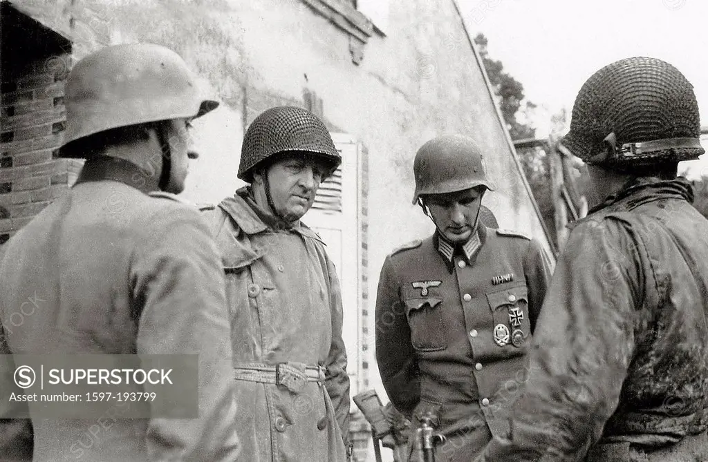WW II, historical, war, world war, second world war, operation Overlord, Overlord, invasion, Two, German, prisoners, American, officers, June, 1944, N...