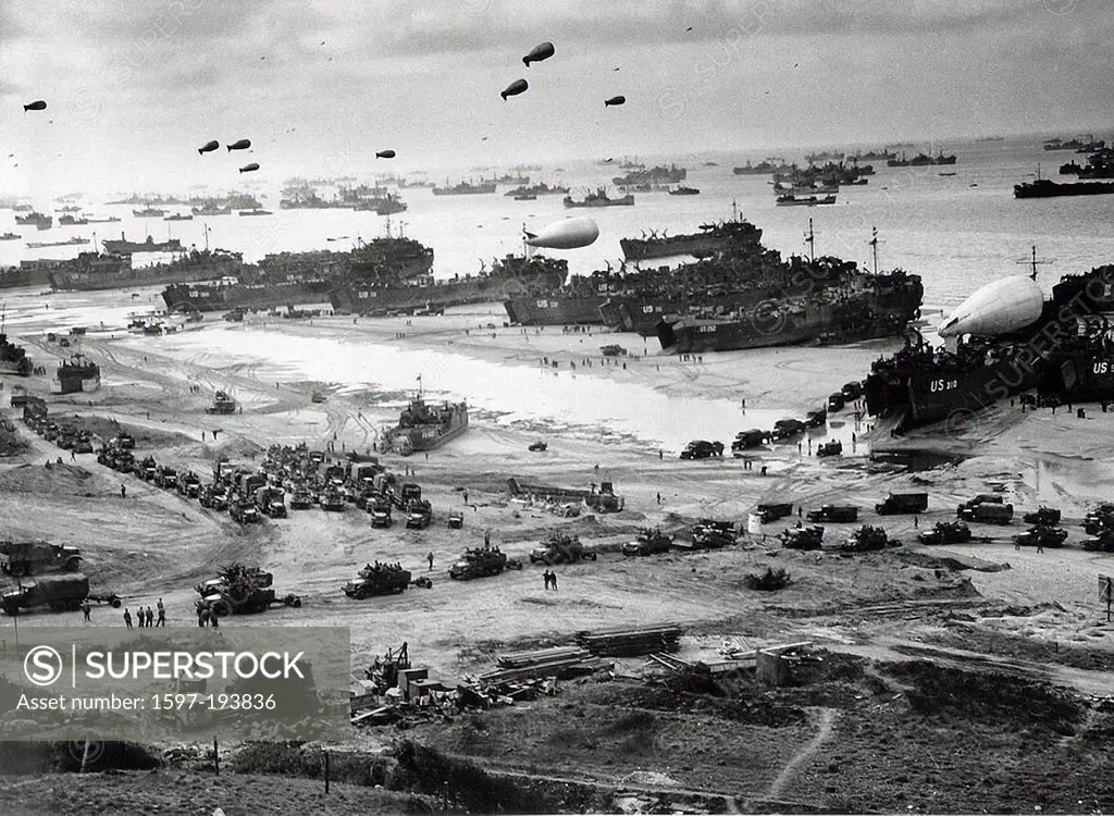 WW II, historical, war, world war, second world war, operation Overlord, Overlord, invasion, many, ships, June, 1944, troops Vehicles, Vessels, Beach,...