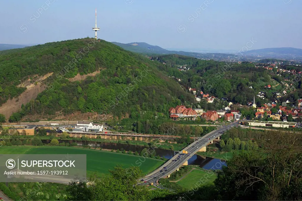 Germany, Europe, Porta Westfalica, Weser, Mittelweser, middle Weser valley, Wesergebirge, Wiehengebirge, Teutoburg forest, nature reserve, geopark, TE...