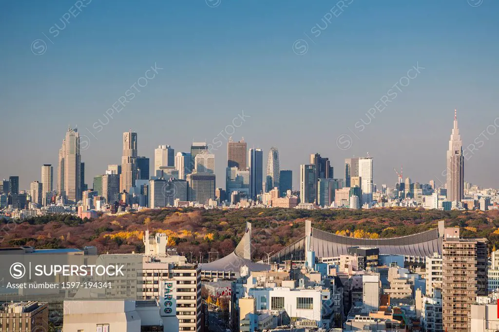 Japan, Asia, Tokyo, City, Autumn, Meiji Jingu, Olympic, park, Shinjuku, skyline, stadium, touristic, travel