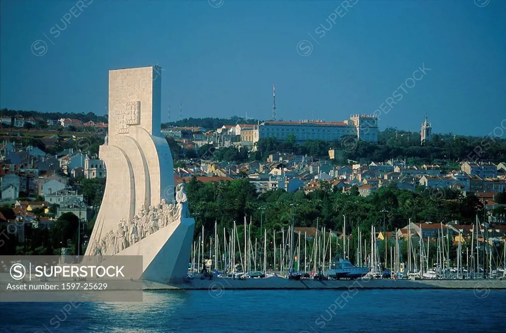 Portugal, Europe, Lisbon, Padrao dos Descobrimentos, monument of, discoveries, discoverers, explorers, harbour, port,