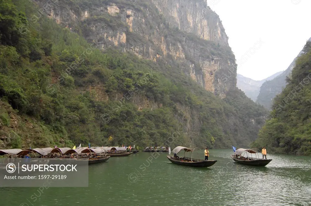 China, Asia, Yangtze, Jangtze, Yangtse, river cruise, ship Victoria Katarina, Daning river, flow, smaller Three gulche
