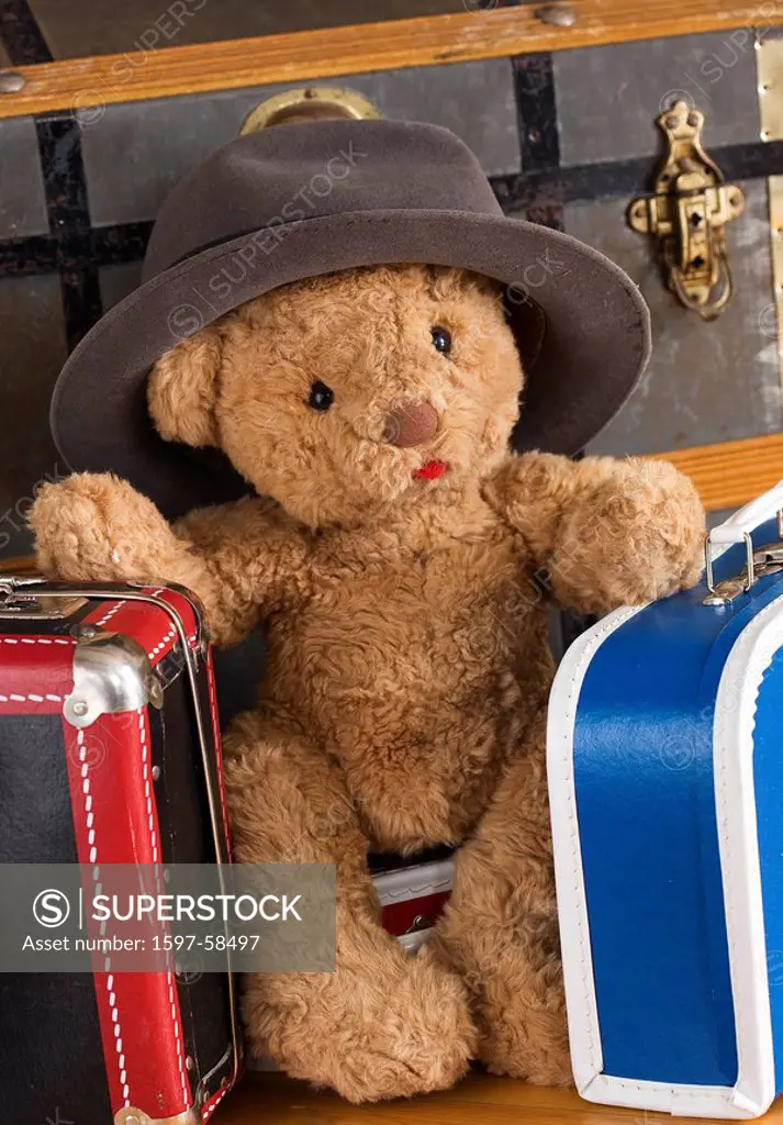 Genre, Bag, Bear, Cuddly, Concept, Object, Soft, Suitcase, Teddy, Teddy bear, Teddies, Toy, Toys, Travel, Traveling