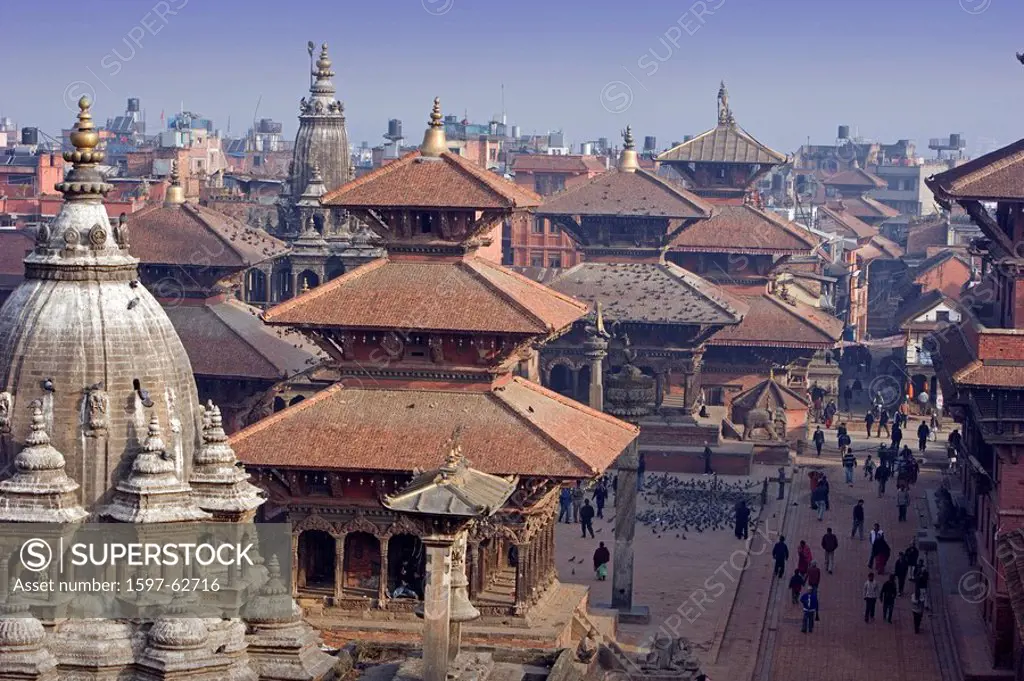 Nepal, Patan city, Kathmandu Valley, Lalitpur, Durbar Square, UNESCO, World heritage site, Asia, travel, January 2008,