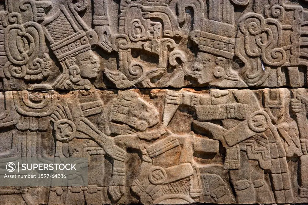 Mexico, Central America, America, Veracruz State, El Tajin, UNESCO, World heritage site, Mural, South Ball Game, stone