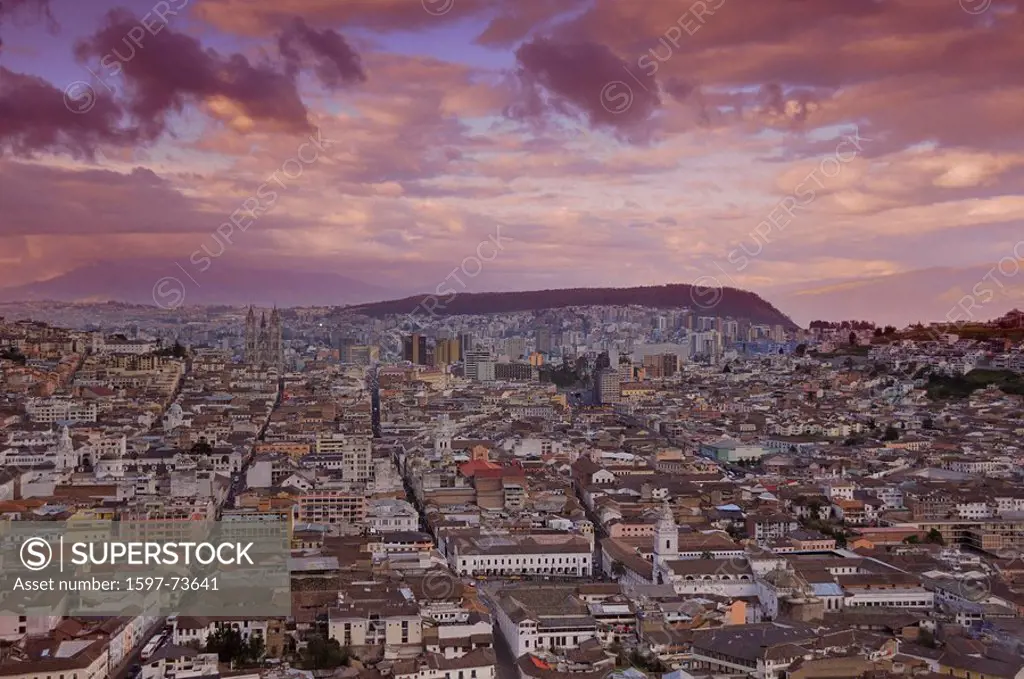 10856713, Ecuador, Quito city, View from El Paneci