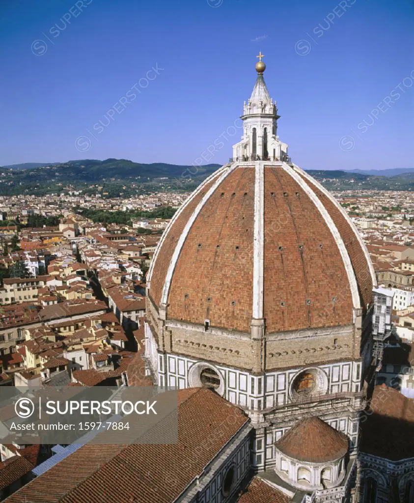 10646715, cathedral, dome, Florence, Italy, Europe, Santa Maria del Fiore, town, city, overview, UNESCO, world cultural herita