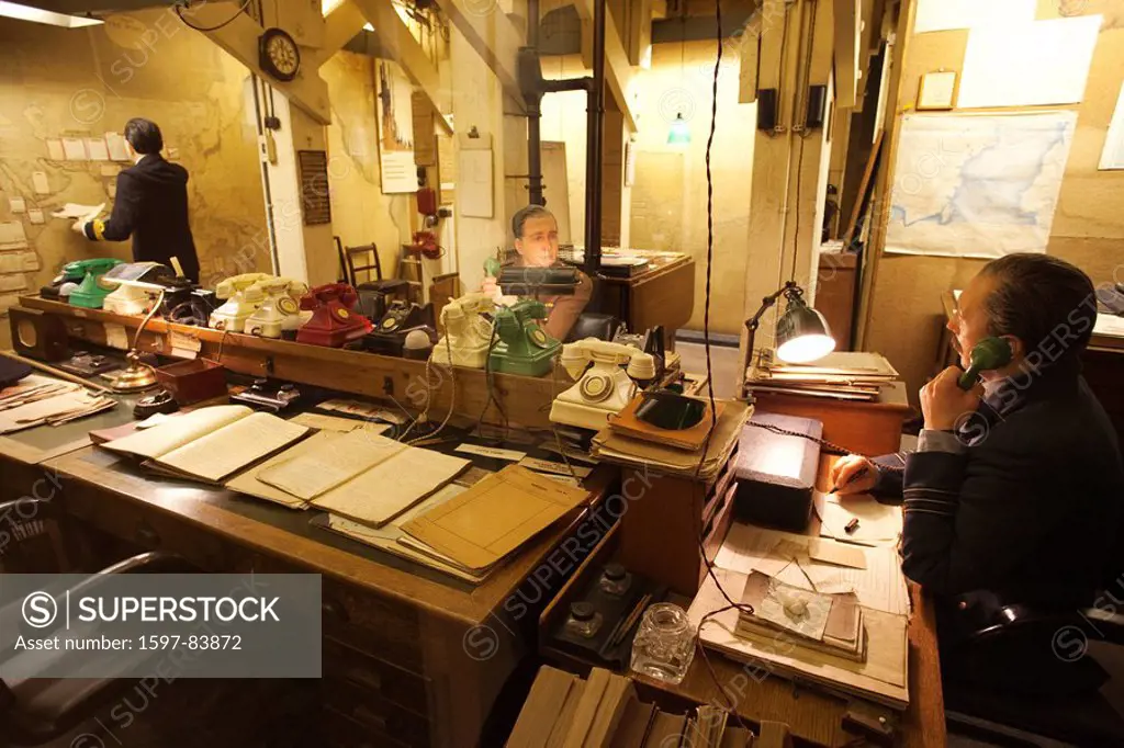 England, London, Exhibit in The Churchill Museum and Cabinet War Rooms