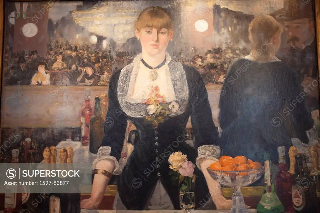 England, London, Somerset House, The Courtauld Gallery, A Bar at the Folies_Bergere by Edouard Manet